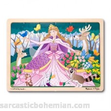 Melissa & Doug Woodland Fairy Princess Wooden Jigsaw Puzzle With Storage Tray 24 pcs B0028K2AY4